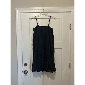 Navy Blue Spaghetti Strap Voluminous Ruffle Sundress Dress Size Small / Medium